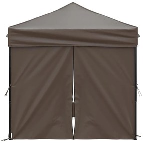 Tenda festas dobrável paredes laterais 2x2 m cinza-acastanhado