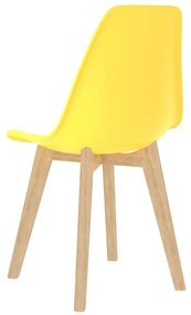 Cadeiras de jantar 4 pcs plástico amarelo