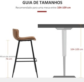 HOMCOM Conjunto de 2 Bancos Altos de Cozinha Bancos Altos de Cozinha c