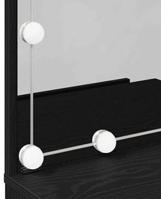Mesa de Maquilhagem LED vidaXL em Carvalho Preto, 60x40x140 cm, Feita