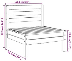 Sofás de centro para jardim 2 pcs madeira pinho maciça cinzento