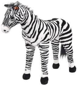 Brinquedo de montar zebra peluche preto e branco XXL