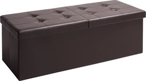 Banco dobrável com espaço de arrumação 80 x 40 x 40 cm Castanho