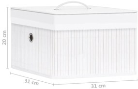Caixas de arrumação 4 pcs bambu branco