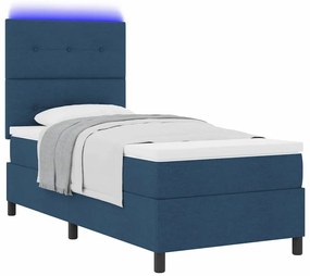 Cama Box com Colchão e LED Azul 90x200 cm