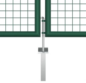 Portão de jardim em rede 390x125 cm aço verde