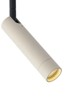 Foco moderno bege com preto para sistema de calha monofásico - Iconic Ivy Moderno