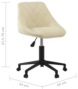 Cadeira de jantar giratória veludo cor creme