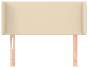 Cabeceira de cama c/ abas tecido 83x16x78/88 cm creme