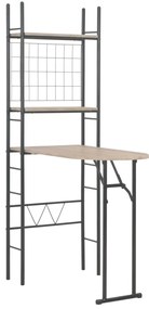 3 pcs conjunto jantar dobrável c/ prateleira MDF e aço
