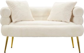 Sofá Glam Soffy Plus de 2 Lugares em Pelo Sintético – 133x68x69 cm – B