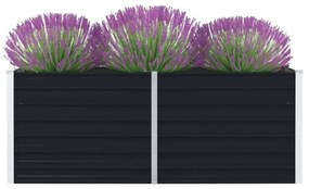 vidaXL Canteiro jardim elevado 160x80x45cm aço galvanizado antracite
