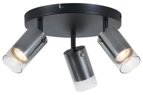 Foco de teto Gunmetal Redondo 3-Luzes Rotativo e Ajustável - Drain Moderno
