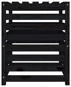 Caixote de compostagem 63,5x63,5x77,5 cm pinho maciço preto