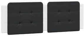 Cama com colchão 160x200 cm couro artificial preto e branco