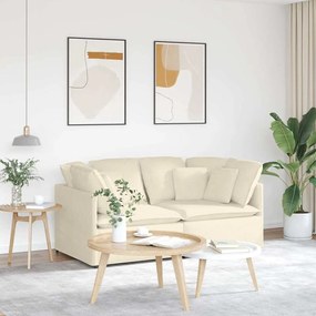 vidaXL Sofá modular com almofadas tecido corduroy creme