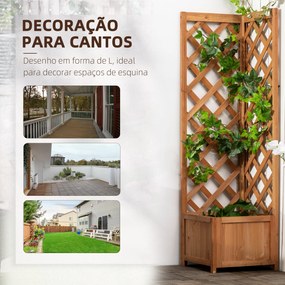 Floreira com Treliça de Madeira Caixa de Plantio com Suporte para Plan
