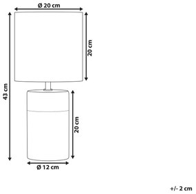 Candeeiro de mesa em cerâmica creme castanho claro e branco 43 cm ALZEYA Beliani