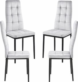 Pack 4 Cadeiras Lan Veludo - Cinza claro