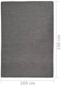 Tapete de tecido plano para exterior 160x230 cm cinzento