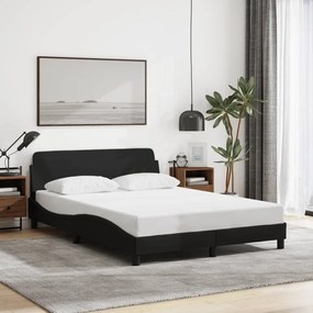 Estrutura de cama sem colchão 140x200 cm tecido preto