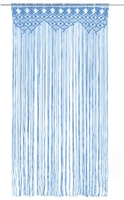 Cortina em macramé 140x240 cm algodão azul