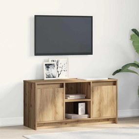 vidaXL Gabinete de TV com Luzes LED em Carvalho Artesanal, 100x34x50 cm, Feito de Madeira de Qualidade.
