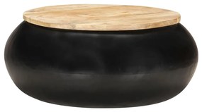 vidaXL Mesa de centro 68x68x30 cm madeira de mangueira maciça preto