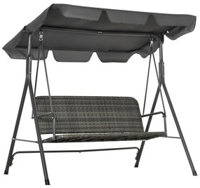 Banco Baloiço de Jardim Baloiço de Exterior com Toldo Ajustável Assent