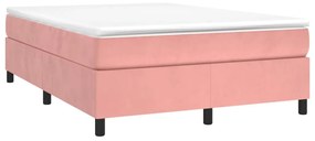 Estrutura de cama 140x190 cm veludo rosa