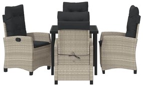Conjunto de Jantar de Jardim com 5 Peças e Almofadas - Rattan Poly Cin