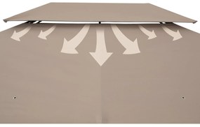 Pergula jardim Topas  3x4m Proteção UV 50+ Taupe