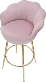 BANCO DE BAR VIENNA 55X53X110 CM ROSA E DOURADO