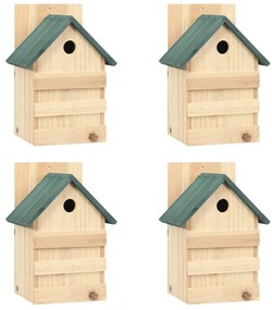 vidaXL Casas para pássaros 4 pcs 23x19x33 cm madeira de abeto