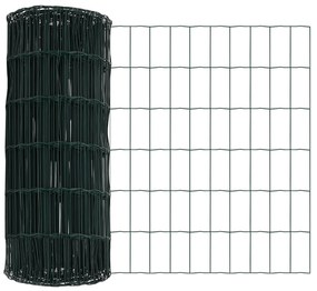 Cerca Euro com 13 Postes 0.4x25 m Aço Galvanizado Verde