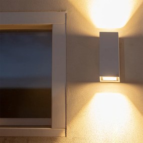 Candeeiro de parede moderno branco 2 luzes GU10 AR70 IP54 - Baleno