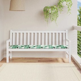 vidaXL Almofada de Banco de Jardim Padrão de Folhas 180x50x4 cm Tecido Oxford