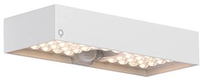 LED Candeeiro de parede exterior branco com luz regulável e sensor solar - Kayo Moderno