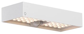 LED Candeeiro de parede exterior branco com médios e sensor a energia solar - Kayo Moderno