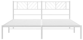 Estrutura de cama com cabeceira 193x203 cm metal branco