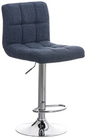 Conjunto de 2 bancos de bar Peru em tecido e com estrutura cromada 46 x 94-114 x 47 cm Azul