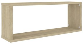 Prateleiras parede forma de cubo 6 pcs carvalho sonoma