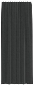 Cortinas de voile com bolsos para varão 2 pcs preto