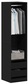 Guarda-Roupa - Carvalho Preto, 50 x 50 x 200 cm, Feito de Madeira de E