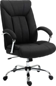 Vinsetto Poltrona de escritório, cadeira de escritório ergonómica, altura ajustável, encosto alto, função de balanço, 65x78x118cm, preto | Aosom Portugal