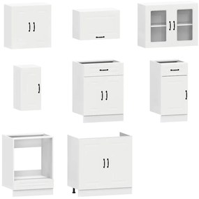 8 peças armário de cozinha conjunto Kalmar branco