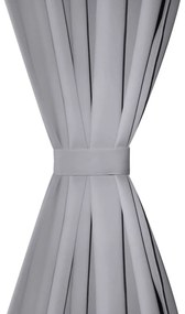 Cortinas opacas com anéis metálicos, cinzento, 2 pcs,135 x 245 cm