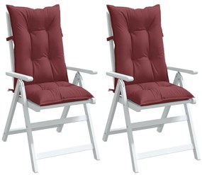 Almofadões cadeiras altas 2 pcs mesclado tecido vermelho tinto
