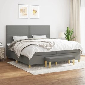 vidaXL Cama com molas/colchão 200x200 cm tecido cinzento-escuro