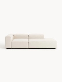 Chaise longue modular em mistura de linho Lennon